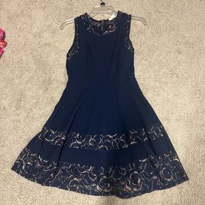 Navy blue & Gold Dress - SM